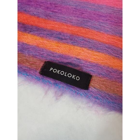 POKOLOKO Alpaca Scarf infinity Colorful Soft Fuzzy Pink Orange Ecuador - Picture 3 of 8